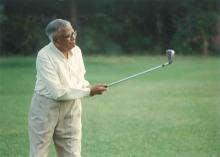 President R. Venkataraman playing Golf at Rashtrapati Bhavan Golf Cource
