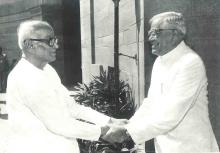 President R. Venkataraman with Former President Shri Neelam Sanjiv Reddy at Rashtrapati Bhavan